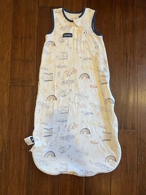 Domiamia Airplane & Rainbow Sleeveless Sleep Sack in White and Navy XL